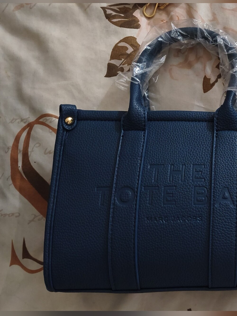 Navy Blue Structured Tote Bag for Women